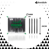 TRIFINITY Sedotan Plastik Hitam 620